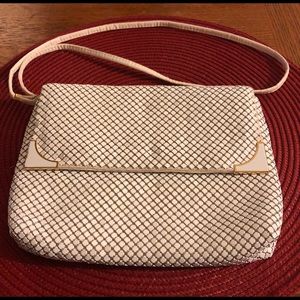 Vintage white metal mesh purse